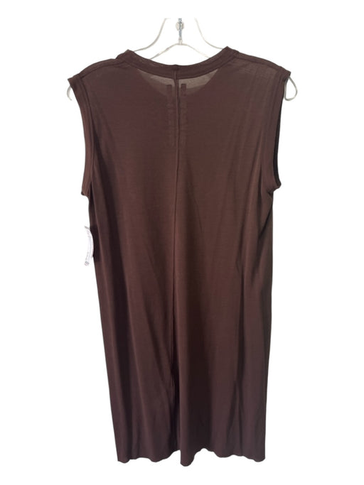 Rick Owens Size 4 Brown Viscose Blend Round Neck Sleeveless Shift Dress Brown / 4