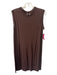 Rick Owens Size 4 Brown Viscose Blend Round Neck Sleeveless Shift Dress Brown / 4