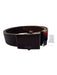 Prada Espresso Leather Gunmetal Hardware Logo Military Style Adjustable Belts Espresso / 32/80