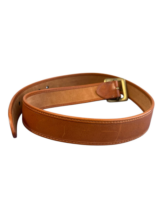 Ralph Lauren Rugby Caramel Leather Brass Hardware Square Buckle Belts Caramel / M