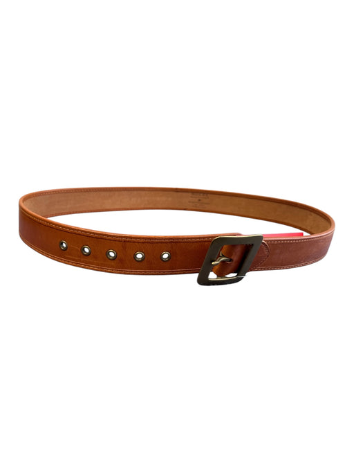 Ralph Lauren Rugby Caramel Leather Brass Hardware Square Buckle Belts Caramel / M