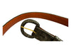 Flemings of Buckhead Black Alligator Leather Round Buckle Brass Hardware Belts Black / 32
