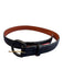 Flemings of Buckhead Black Alligator Leather Round Buckle Brass Hardware Belts Black / 32
