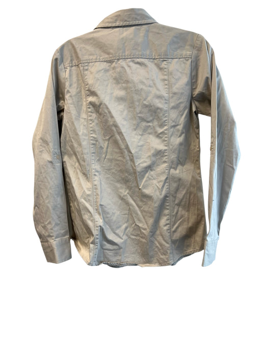 Weatherproof Size M Beige Cotton Button Front Chest Pocket Long Sleeve Top Beige / M