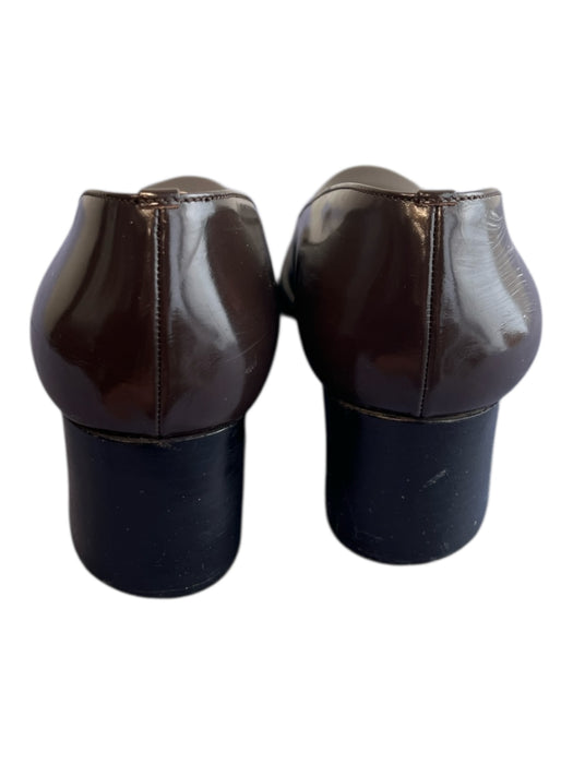 Prada Shoe Size 36.5 Brown Leather round toe Block Heel Shoes Brown / 36.5