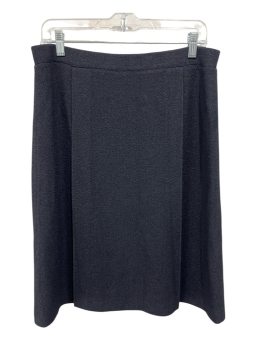 St. John Collection Size 12 Black Wool Blend Knit Elastic Waist Skirt Black / 12