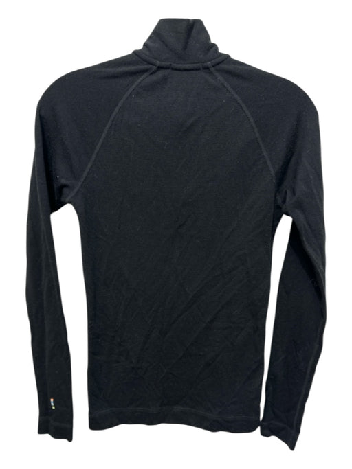 Smartwool Size S Black Merino Wool Half Zip Solid Logo Long Sleeve Jacket Black / S