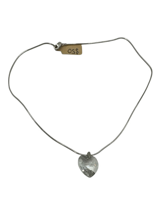 No Brand Silver & Clear 925 Sterling Silver Crystal Pendant Necklace Silver & Clear