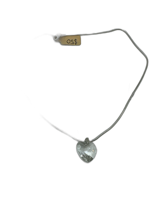 No Brand Silver & Clear 925 Sterling Silver Crystal Pendant Necklace Silver & Clear