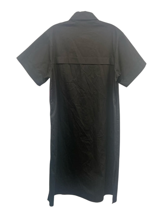 Hunter Bell Size Small Black Cotton Short Sleeve Button Front Collar Midi Dress Black / Small