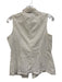 Armani Collection Size Small White Cotton Blend Sleeveless Ruffles Darted Top White / Small