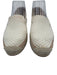 Moncler Shoe Size 37 Cream White Textile Round Toe Woven Logo Flat Espadrille Cream White / 37