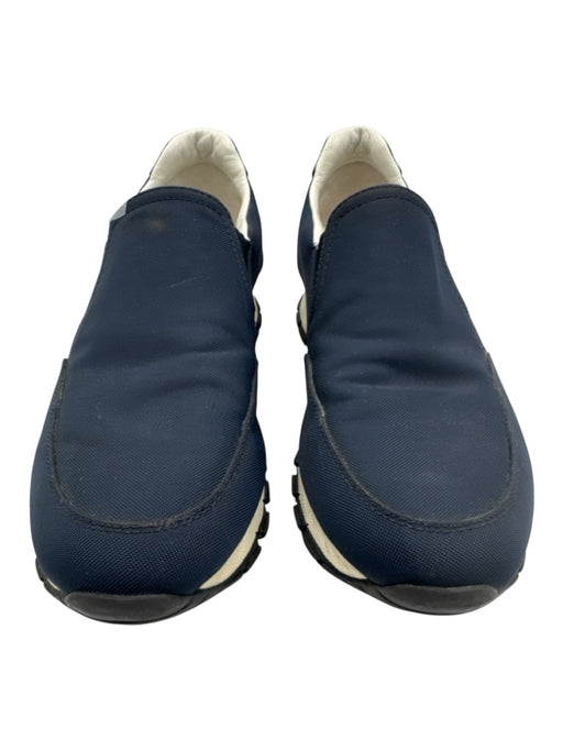 Prada Sport Shoe Size 39.5 Navy, Black, White Textile Round Toe Elastic Sneakers Navy, Black, White / 39.5