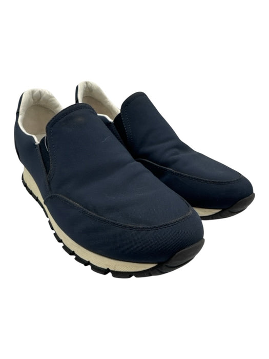 Prada Sport Shoe Size 39.5 Navy, Black, White Textile Round Toe Elastic Sneakers Navy, Black, White / 39.5