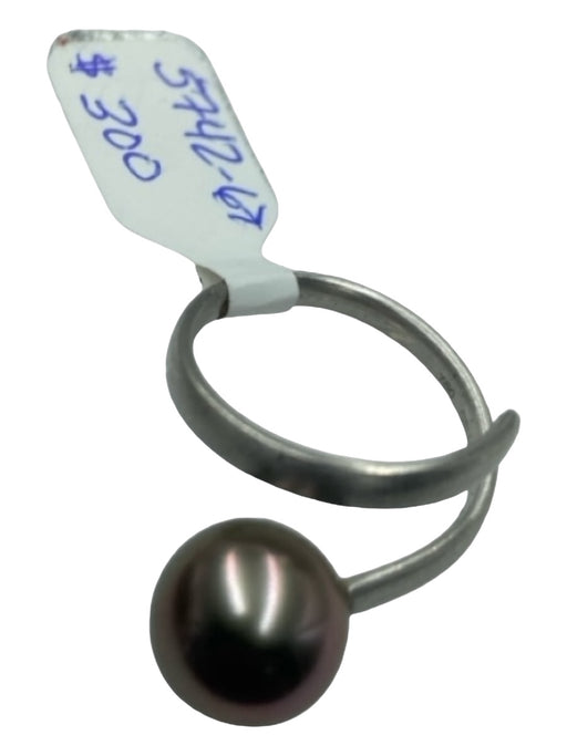 Gellner Silver 18K Tahitian Pearl Spiral Ring Silver