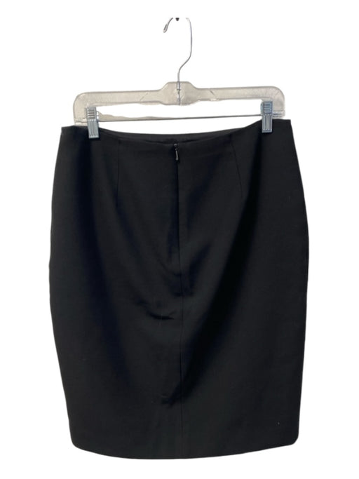 Trina Turk Size 10 Black Polyester Blend Back Zip Asymetric Hem Pencil Skirt Black / 10