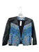 Helmut Lang Size 2 Blue & Black Leather Canvas Open Front Jacket Blue & Black / 2