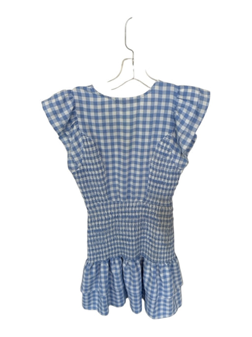 Sugar + Lips Size Small blue and white Polyester Blend Gingham V Neck Dress blue and white / Small