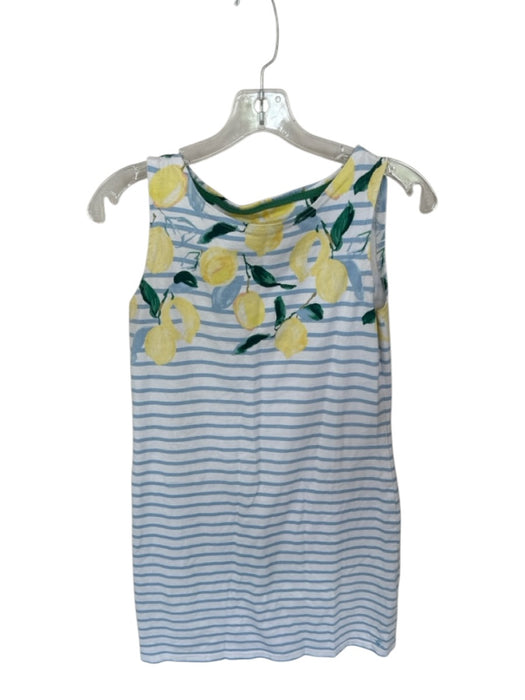Joules Size 4 blue and white Cotton Striped Lemon Print Dress blue and white / 4
