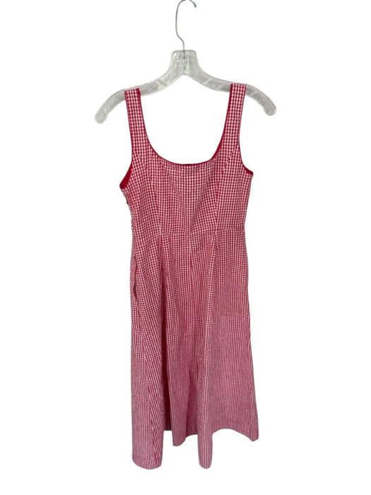 Rachel Zoe Size 6 Red & White Cotton Crimp Gingham Bow Detail Maxi Dress Red & White / 6