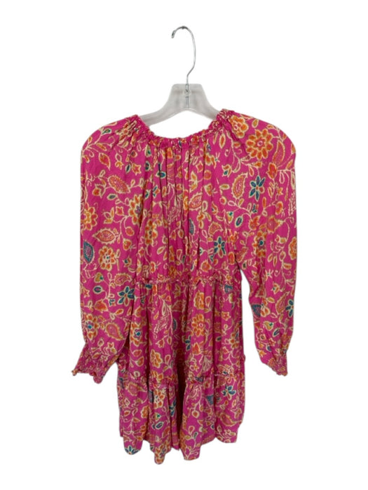 House of Harlow Size XS Pink Cotton Blend Floral Metalic Threading Dress Pink / XS