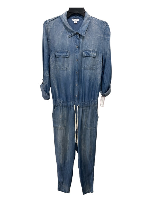 Splendid Size S Chambray Lyocell blend Collar Long Sleeve Jogger Jumpsuit Chambray / S