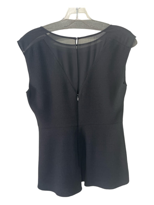 Rebecca Taylor Size 2 Black Polyester Mesh Panel Sleeveless Peplum Top Black / 2