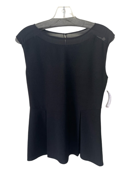 Rebecca Taylor Size 2 Black Polyester Mesh Panel Sleeveless Peplum Top Black / 2