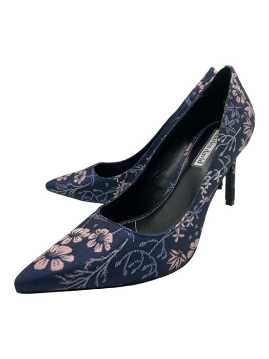 Charles David Shoe Size 8 Navy, Pink, White leather sole Floral Pump Heels Navy, Pink, White / 8