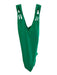 Becca Size 1X Green Nylon Blend V Neck Tie Detail Cross Over One Piece Swimsuit Green / 1X