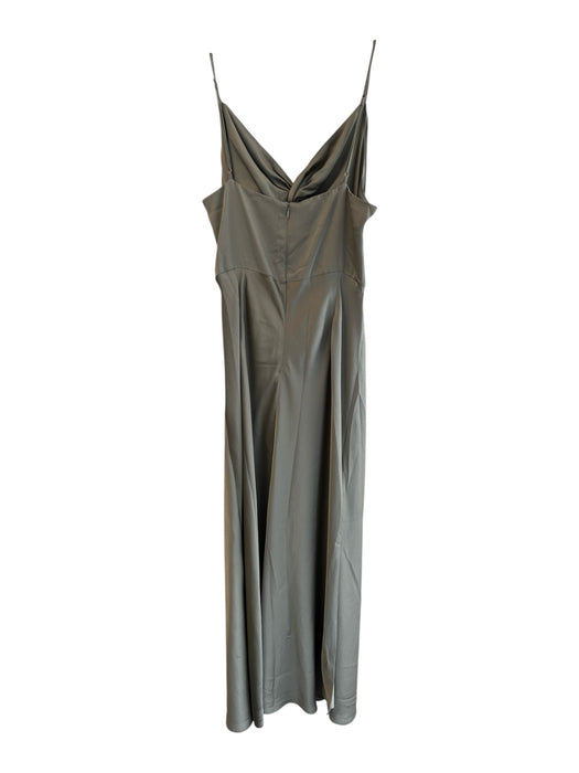 Shona Joy Size 14 Green Gray No Fabric Tag Spaghetti Strap Back Zip Maxi Dress Green Gray / 14