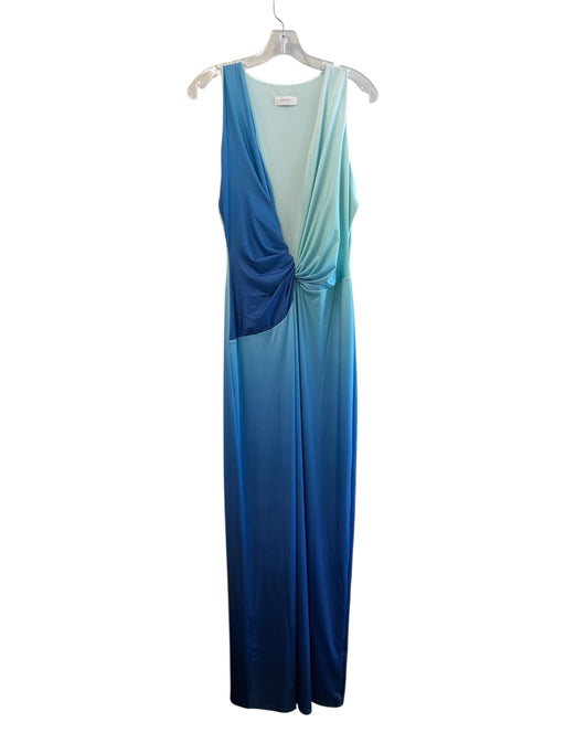 Meshki Size L Blue Polyester Deep V Neck Sleeveless Gradient Maxi Dress Blue / L