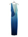 Meshki Size L Blue Polyester Deep V Neck Sleeveless Gradient Maxi Dress Blue / L