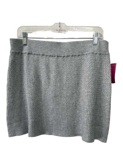 WeWoreWhat Size XL Light Gray Viscose & Polyester Elastic Waist Cable Knit Skirt Light Gray / XL