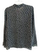 Lafayette 148 Size XL Black & White Viscose & Silk V Neck Button Down Top Black & White / XL