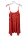 Free People Size 4 Coral Orange Nylon Sequin Design Spaghetti Strap Dress Coral Orange / 4