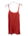 Free People Size 4 Coral Orange Nylon Sequin Design Spaghetti Strap Dress Coral Orange / 4