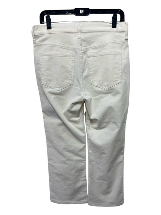 J Crew Size 28 White Cotton Blend High Rise Corduroy Straight Leg Pants White / 28