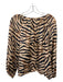 J Crew Size Medium Black, Brown, Tan Cupro Blend Long Sleeve Tiger Stripe Top Black, Brown, Tan / Medium