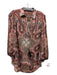 Alice + Olivia Size S Red Print Polyester Semi-Sheer Paisley Long Sleeve Top Red Print / S