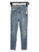 Levis Size 24 Light Wash Cotton Denim High Rise Straight Leg distressed Jeans Light Wash / 24