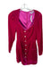 Sau Lee Size 0 Magenta Velvet Long Sleeve Faux Pearl Back Zip Dress Magenta / 0