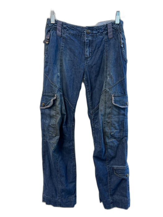 Max & Co Size 28 Medium Wash Cotton Blend Low Rise Zip Fly Cargo Pockets Jeans Medium Wash / 28