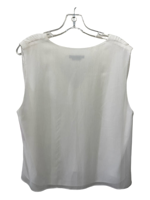 Alice & Olivia Size L White Polyester V Neck Sleeveless Top White / L