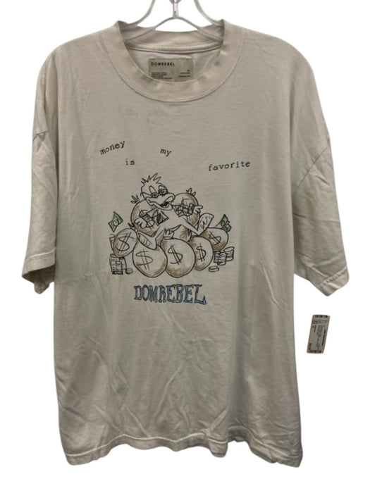 DOMREBEL AS IS Size XL White & Multi Cotton Graphic Men's Short Sleeve Shirt White & Multi / XL