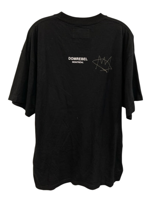 DOMREBEL Size L Black & Brown Cotton Graphic Men's Short Sleeve Black & Brown / L