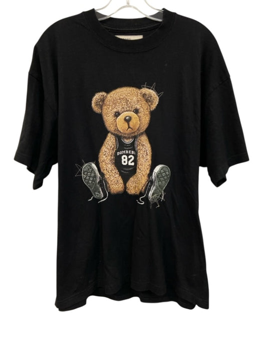 DOMREBEL Size L Black & Brown Cotton Graphic Men's Short Sleeve Black & Brown / L