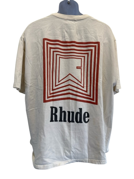 Rhude Size XXL White & Red Cotton Men's Short Sleeve White & Red / XXL