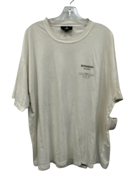 Represent Size XL White & Black Cotton Solid Men's Short Sleeve White & Black / XL