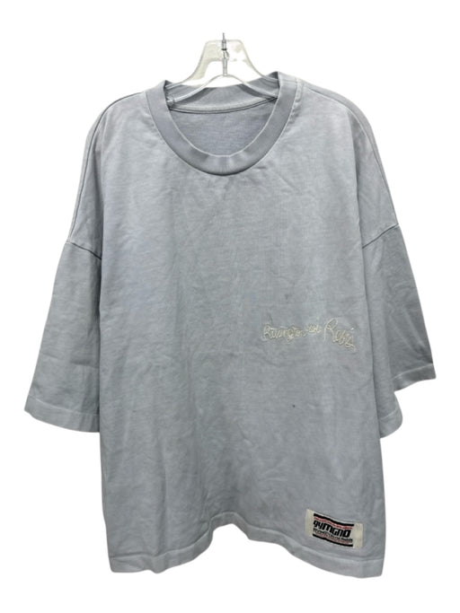 Rivington Roi Rebris Size Est XXL Light blue Cotton Solid T shirt Short Sleeve Light blue / Est XXL